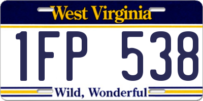 WV license plate 1FP538