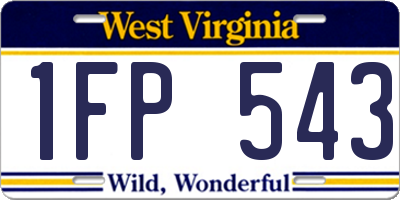 WV license plate 1FP543