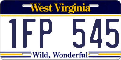 WV license plate 1FP545