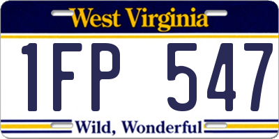WV license plate 1FP547
