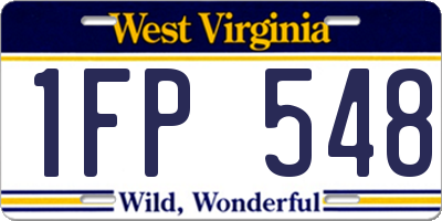 WV license plate 1FP548
