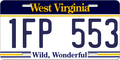 WV license plate 1FP553