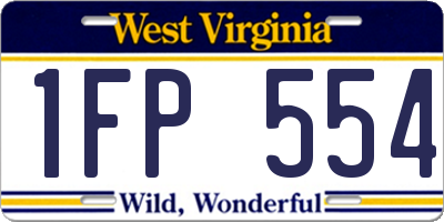 WV license plate 1FP554