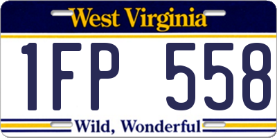 WV license plate 1FP558