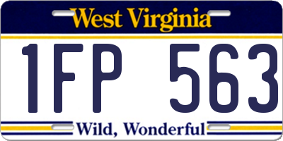 WV license plate 1FP563