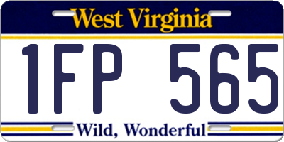 WV license plate 1FP565