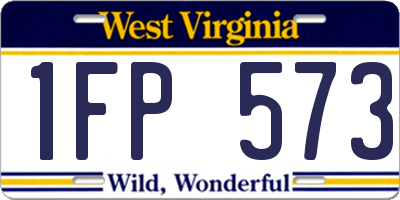 WV license plate 1FP573