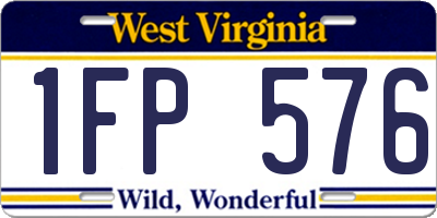 WV license plate 1FP576