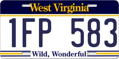 WV license plate 1FP583