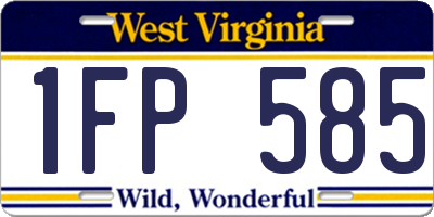 WV license plate 1FP585