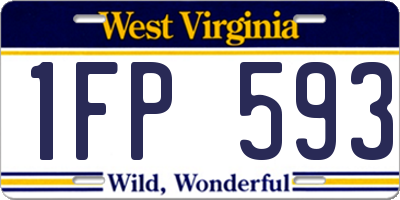 WV license plate 1FP593