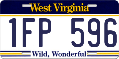 WV license plate 1FP596