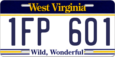 WV license plate 1FP601