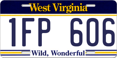 WV license plate 1FP606