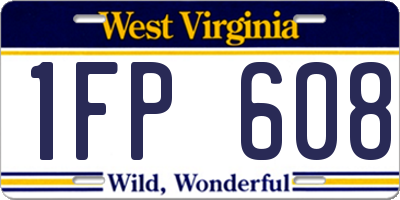 WV license plate 1FP608