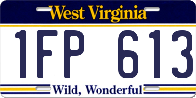 WV license plate 1FP613