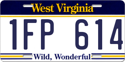 WV license plate 1FP614