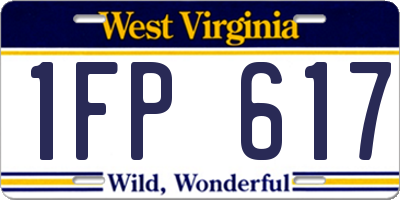 WV license plate 1FP617