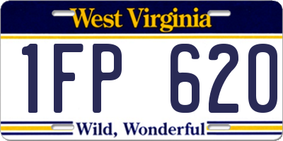 WV license plate 1FP620