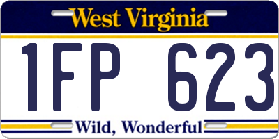 WV license plate 1FP623