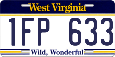 WV license plate 1FP633