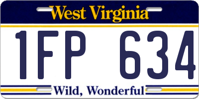 WV license plate 1FP634