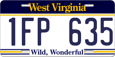 WV license plate 1FP635