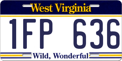 WV license plate 1FP636