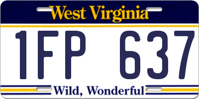 WV license plate 1FP637