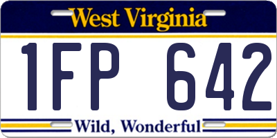 WV license plate 1FP642