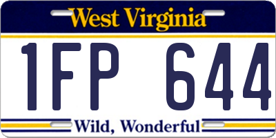 WV license plate 1FP644