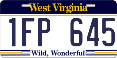 WV license plate 1FP645