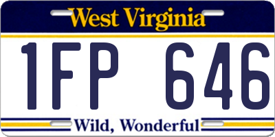 WV license plate 1FP646