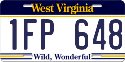 WV license plate 1FP648