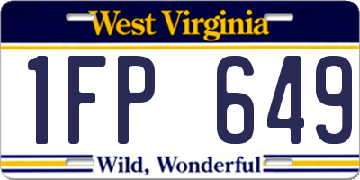 WV license plate 1FP649