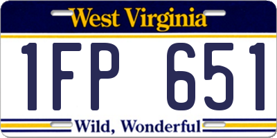 WV license plate 1FP651