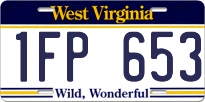 WV license plate 1FP653