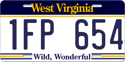 WV license plate 1FP654