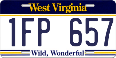 WV license plate 1FP657