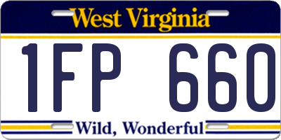 WV license plate 1FP660