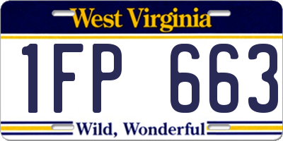 WV license plate 1FP663