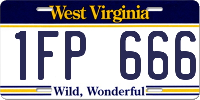 WV license plate 1FP666