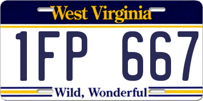 WV license plate 1FP667