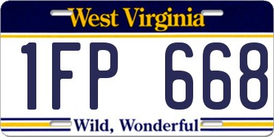 WV license plate 1FP668