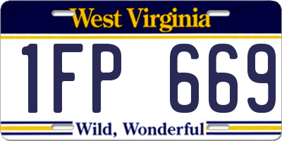 WV license plate 1FP669