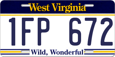 WV license plate 1FP672