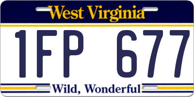 WV license plate 1FP677