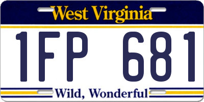 WV license plate 1FP681