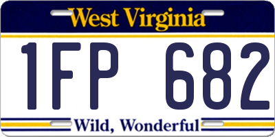 WV license plate 1FP682