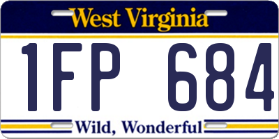 WV license plate 1FP684